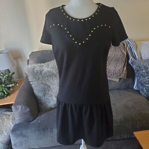 Designer. Sinequonone Paris. black with gold stud Details dress. Size Small